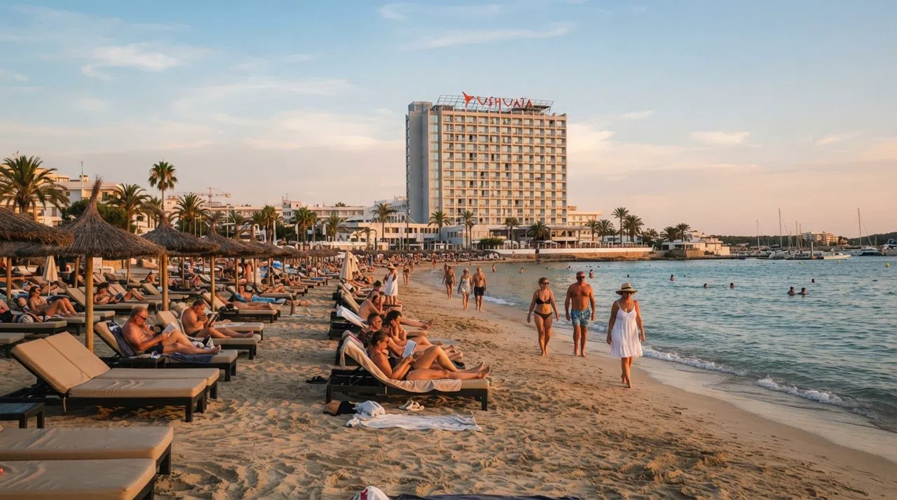 Playa d'en Bossa, Ibiza: donde la isla mantiene su línea de bajo