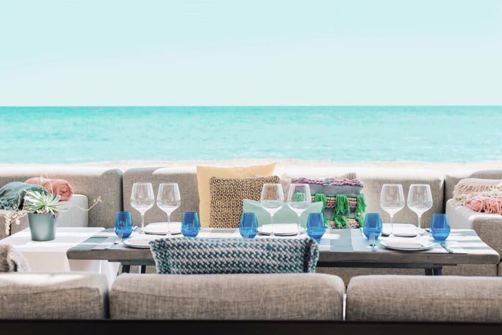 Chiringuito Blue beachfront terrace below W Ibiza